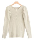 【ピエロ/Pierrot】のボリュームスリーブリブニット アイボリー|ID: prp329100002236236 ipo3291000000036340875