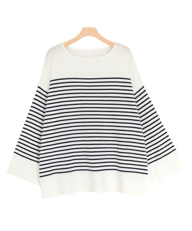 【ピエロ/Pierrot】のオーバーサイズボーダーニット インテリア・キッズ・メンズ・レディースファッション・服の通販 founy(ファニー) https://founy.com/ ファッション Fashion レディースファッション Fashion for Women トップス・カットソー Cut & Sew Tops ニット Knit Tops & Sweaters スリーブ Sleeve, Long Sleeve / Short Sleeve プチプライス・低価格 Affordable / Budget Price ボーダー Border, Stripe ルーズ Loose, Oversized ワイド Wide, Wide Fit |ID: prp329100002248425 ipo3291000000024901652