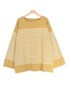 【ピエロ/Pierrot】のオーバーサイズボーダーニット ブライトイエロー×オフホワイト|ID: prp329100002248425 ipo3291000000036340881