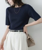 【ピエロ/Pierrot】のシルクタッチウォッシャブル半袖リブニット 人気、トレンドファッション・服の通販 founy(ファニー) ファッション Fashion レディースファッション Fashion for Women トップス・カットソー Cut & Sew Tops ニット Knit Tops & Sweaters シルク Silk, 100% Silk デコルテ Décolleté, Neckline フィット Fit, Slim Fit プチプライス・低価格 Affordable / Budget Price リブニット Rib Knit, Ribbed Knit エレガント 上品 Elegant 半袖 Short Sleeve, Half Sleeve 吸水 Absorbent, Quick-Dry 定番 Standard, Basic Item thumbnail 167cm / ネイビー / ボートネック / M|ID: prp329100002332782 ipo3291000000035346004