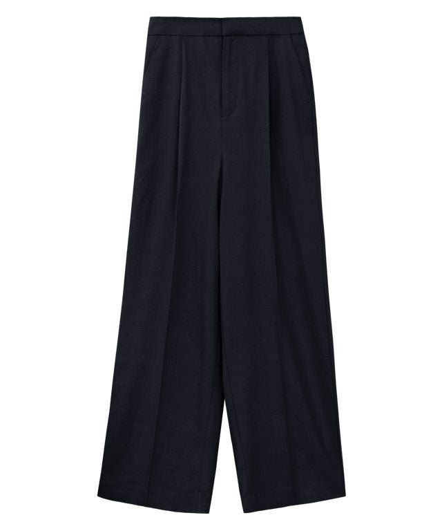 【ピエロ/Pierrot】のRASW リネン混ボックスパンツ インテリア・キッズ・メンズ・レディースファッション・服の通販 founy(ファニー) 　ファッション　Fashion　レディースファッション　Fashion for Women　パンツ　Pants & Trousers　トレンド　Trend, Trending Now　プチプライス・低価格　Affordable / Budget Price　ボックス　Boxy, Box Shape　マニッシュ　Mannish, Boyish　リネン　Linen, Linen Fabric　ネイビー|ID: prp329100002335157 ipo3291000000035995626