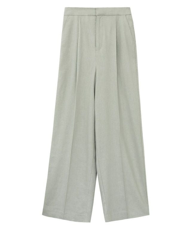 【ピエロ/Pierrot】のRASW リネン混ボックスパンツ インテリア・キッズ・メンズ・レディースファッション・服の通販 founy(ファニー) 　ファッション　Fashion　レディースファッション　Fashion for Women　パンツ　Pants & Trousers　トレンド　Trend, Trending Now　プチプライス・低価格　Affordable / Budget Price　ボックス　Boxy, Box Shape　マニッシュ　Mannish, Boyish　リネン　Linen, Linen Fabric　グレイッシュミント|ID: prp329100002335157 ipo3291000000035995627