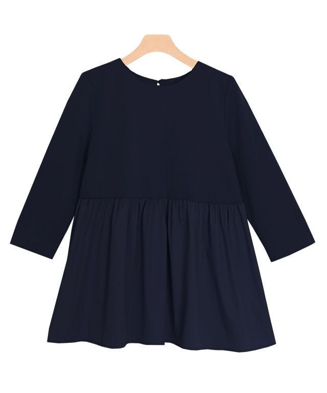 【ピエロ/Pierrot】のギャザー切り替えブラウス インテリア・キッズ・メンズ・レディースファッション・服の通販 founy(ファニー) ファッション Fashion レディースファッション Fashion for Women トップス・カットソー Cut & Sew Tops シャツ・ブラウス・オフィスカジュアル Elegant Blouses & Button-Ups オケージョン Occasion Wear ギャザー Gathered, Ruffled シンプル Simple, Minimal ドッキング Docking, Mixed Material フレア Flare, Flared プチプライス・低価格 Affordable / Budget Price ダークネイビー|ID: prp329100002376820 ipo3291000000035995713