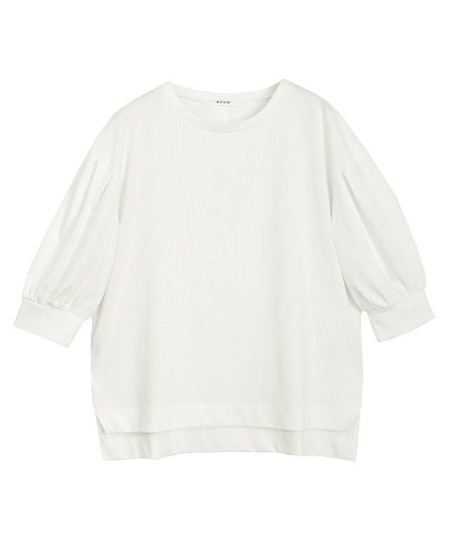 【ピエロ/Pierrot】のRASW GIZAボリュームスリーブTシャツ インテリア・キッズ・メンズ・レディースファッション・服の通販 founy(ファニー) 　ファッション　Fashion　レディースファッション　Fashion for Women　トップス・カットソー　Cut & Sew Tops　シャツ・ブラウス・オフィスカジュアル　Elegant Blouses & Button-Ups　ロングTシャツ・Tシャツ　Longline T-Shirts & Tees　ボリューム袖・フリルスリーブブラウス　Voluminous & Ruffle Sleeves / Puffy Sleeve Tops　カフス　Cuff Design　コンパクト　Compact, Small Size　抗菌　Antibacterial, Bacteria-Resistant　シンプル　Simple, Minimal　スリット　Slit, Slit Detail　スリーブ　Sleeve, Long Sleeve / Short Sleeve　なめらか　Smooth, Silky Texture　バランス　Balance, Style Balance　プチプライス・低価格　Affordable / Budget Price　オフホワイト|ID: prp329100002447359 ipo3291000000036067590