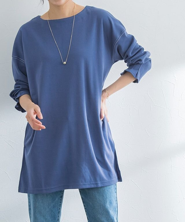 【ピエロ/Pierrot】のタックスリーブポンチチュニック インテリア・キッズ・メンズ・レディースファッション・服の通販 founy(ファニー) 　ファッション　Fashion　レディースファッション　Ladies' Fashion Online　トップス・カットソー　Tops/Tshirt　アクセサリー　Accessories　シンプル　Simple　スリット　Slit　チュニック　Tunic　テーパード　Tapered　フリル　Frills　プチプライス・低価格　Affordable　ブルー|ID: prp329100002617763 ipo3291000000032637872