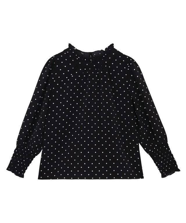 【ピエロ/Pierrot】のlulpini ドットパフショルダーブラウス 人気、トレンドファッション・服の通販 founy(ファニー) 　ファッション　Fashion　レディースファッション　WOMEN　トップス・カットソー　Tops/Tshirt　シャツ/ブラウス　Shirts/Blouses　おすすめ　Recommend　インナー　Inner　シンプル　Simple　ドット　Dot　フェミニン　Feminine　プチプライス・低価格　Affordable　ベスト　Vest　ボトム　Bottom　ロング　Long　エレガント 上品　Elegant　 other-1|ID: prp329100002624109 ipo3291000000024901027