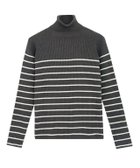 【ピエロ/Pierrot】の選べるタートルネックリブニット 杢チャコール×オフホワイト|ID: prp329100002630217 ipo3291000000036341261