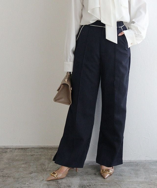 【ピエロ/Pierrot】の配色パイピングパンツ 人気、トレンドファッション・服の通販 founy(ファニー) 　ファッション　Fashion　レディースファッション　Fashion for Women　パンツ　Pants & Trousers　シンプル　Simple, Minimal　スリット　Slit, Slit Detail　プチプライス・低価格　Affordable / Budget Price　ポケット　Pocket, Pocket Detail　エレガント 上品　Elegant　 other-1|ID: prp329100002630218 ipo3291000000035996033