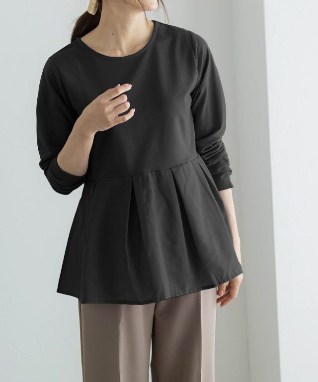 【ピエロ/Pierrot】のライトスウェットタックデザインプルオーバー 人気、トレンドファッション・服の通販 founy(ファニー) 　ファッション　Fashion　レディースファッション　Fashion for Women　トップス・カットソー　Cut & Sew Tops　レディースパーカー・カジュアルフーディー　Casual Hoodies & Sweatshirts　カジュアルプルオーバー・ニットトップス　Pullovers & Knit Tops / Casual Pullovers　スウェット・クルーネックトップス　Sweatshirts & Crewnecks / Relaxed Fit Sweat Tops　ドッキング　Docking, Mixed Material　フレア　Flare, Flared　プチプライス・低価格　Affordable / Budget Price　エレガント 上品　Elegant　 other-1|ID: prp329100002633389 ipo3291000000032127019