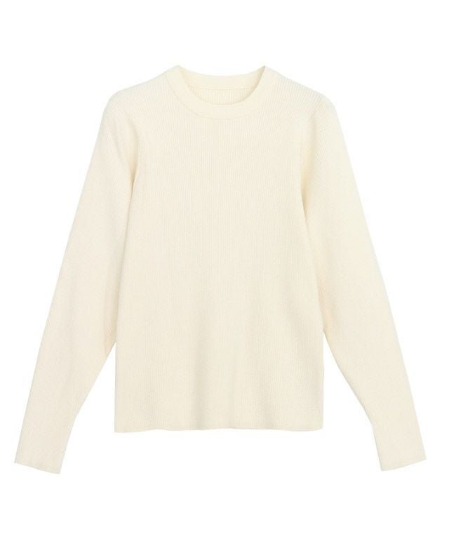 【ピエロ/Pierrot】のクルーネックリブニット インテリア・キッズ・メンズ・レディースファッション・服の通販 founy(ファニー) 　ファッション　Fashion　レディースファッション　Fashion for Women　トップス・カットソー　Cut & Sew Tops　ニット　Knit Tops & Sweaters　インナー　Innerwear　シンプル　Simple, Minimal　トレンド　Trend, Trending Now　プチプライス・低価格　Affordable / Budget Price　アイボリー|ID: prp329100002710587 ipo3291000000036068158