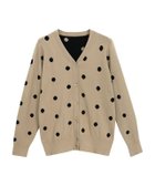 【ピエロ/Pierrot】のドットニットカーディガン ベージュ×ブラック|ID: prp329100002777164 ipo3291000000036340388