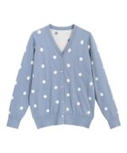 【ピエロ/Pierrot】のドットニットカーディガン スモークブルー×アイボリー|ID: prp329100002777164 ipo3291000000036340389