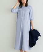 【ピエロ/Pierrot】のパールボタンフレアワンピース グレイッシュブルー|ID: prp329100002777166 ipo3291000000036267199