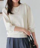 【ピエロ/Pierrot】のゴールドボタンパフスリーブニット 人気、トレンドファッション・服の通販 founy(ファニー) ファッション Fashion レディースファッション Fashion for Women トップス・カットソー Cut & Sew Tops ニット Knit Tops & Sweaters コンパクト Compact, Small Size シンプル Simple, Minimal スリーブ Sleeve, Long Sleeve / Short Sleeve ダウン Down, Puffer デニム Denim, Jeans Material バランス Balance, Style Balance プチプライス・低価格 Affordable / Budget Price ワイド Wide, Wide Fit thumbnail 167cm / オフホワイト / M|ID: prp329100002800635 ipo3291000000036039315
