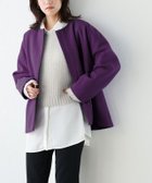 【ピエロ/Pierrot】のメルトンノーカラーショートコート 167cm / パープル / M|ID: prp329100002812431 ipo3291000000036265435