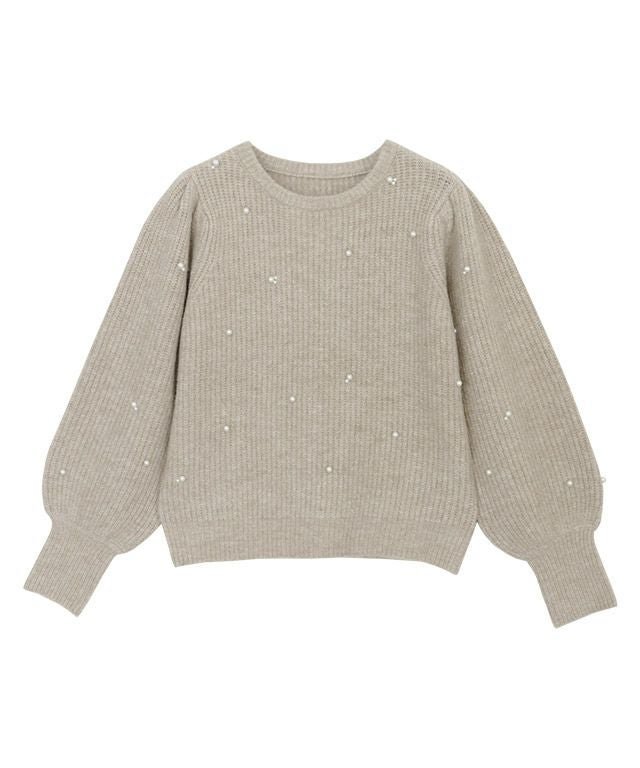 【ピエロ/Pierrot】の【アウトレットSALE!】パフスリーブパールニット インテリア・キッズ・メンズ・レディースファッション・服の通販 founy(ファニー) ファッション Fashion レディースファッション Fashion for Women トップス・カットソー Cut & Sew Tops ニット Knit Tops & Sweaters アウトレット Outlet / Clearance ダウン Down, Puffer デニム Denim, Jeans Material トレンド Trend, Trending Now パール Pearl, Pearl Accent プチプライス・低価格 Affordable / Budget Price ランダム Random, Irregular エレガント 上品 Elegant 杢ベージュ|ID: prp329100002823911 ipo3291000000036044972