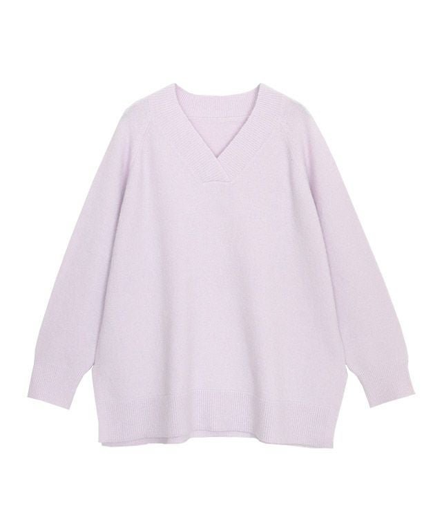 【ピエロ/Pierrot】の【アウトレットSALE!】 RASW モヘア混Vネックニット インテリア・キッズ・メンズ・レディースファッション・服の通販 founy(ファニー) 　ファッション　Fashion　レディースファッション　Fashion for Women　トップス・カットソー　Cut & Sew Tops　ニット　Knit Tops & Sweaters　Vネックトップス　V-Neck Tops / V-Cut Neckline Shirts　アウトレット　Outlet / Clearance　シンプル　Simple, Minimal　スリット　Slit, Slit Detail　プチプライス・低価格　Affordable / Budget Price　ライトピンク|ID: prp329100002823926 ipo3291000000036045053