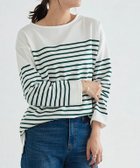 【ピエロ/Pierrot】のボーダーチュニックルーズプルオーバー 人気、トレンドファッション・服の通販 founy(ファニー) ファッション Fashion レディースファッション Fashion for Women トップス・カットソー Cut & Sew Tops カジュアルプルオーバー・ニットトップス Pullovers & Knit Tops / Casual Pullovers プチプライス・低価格 Affordable / Budget Price ルーズ Loose, Oversized 吸水 Absorbent, Quick-Dry thumbnail オフホワイト×グリーン|ID: prp329100002843951 ipo3291000000036045143