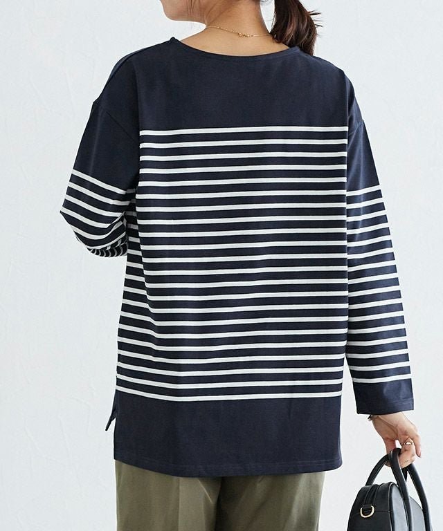 【ピエロ/Pierrot】のボーダーチュニックルーズプルオーバー インテリア・キッズ・メンズ・レディースファッション・服の通販 founy(ファニー) https://founy.com/ ファッション Fashion レディースファッション Fashion for Women トップス・カットソー Cut & Sew Tops カジュアルプルオーバー・ニットトップス Pullovers & Knit Tops / Casual Pullovers プチプライス・低価格 Affordable / Budget Price ルーズ Loose, Oversized 吸水 Absorbent, Quick-Dry |ID: prp329100002843951 ipo3291000000036301604