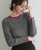 【ピエロ/Pierrot】の選べる配色リブニット 167cm / A / 杢Dグレー×レッド / クルーネック / M|ID: prp329100002843952 ipo3291000000034567948