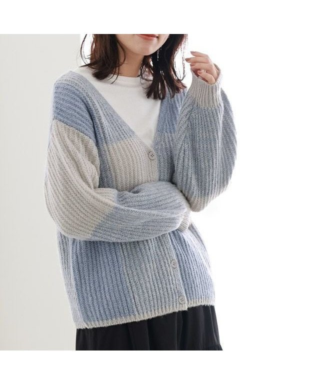 【ピエロ/Pierrot】のチェック柄ニットカーディガン インテリア・キッズ・メンズ・レディースファッション・服の通販 founy(ファニー) 　ファッション　Fashion　レディースファッション　Fashion for Women　トップス・カットソー　Cut & Sew Tops　ニット　Knit Tops & Sweaters　カーディガン・羽織り　Layered Style Cardigans　カーディガン　Cardigan, Knitwear　チェック　Check, Plaid, Tartan　プチプライス・低価格　Affordable / Budget Price　アイスグレー|ID: prp329100002898089 ipo3291000000036045410