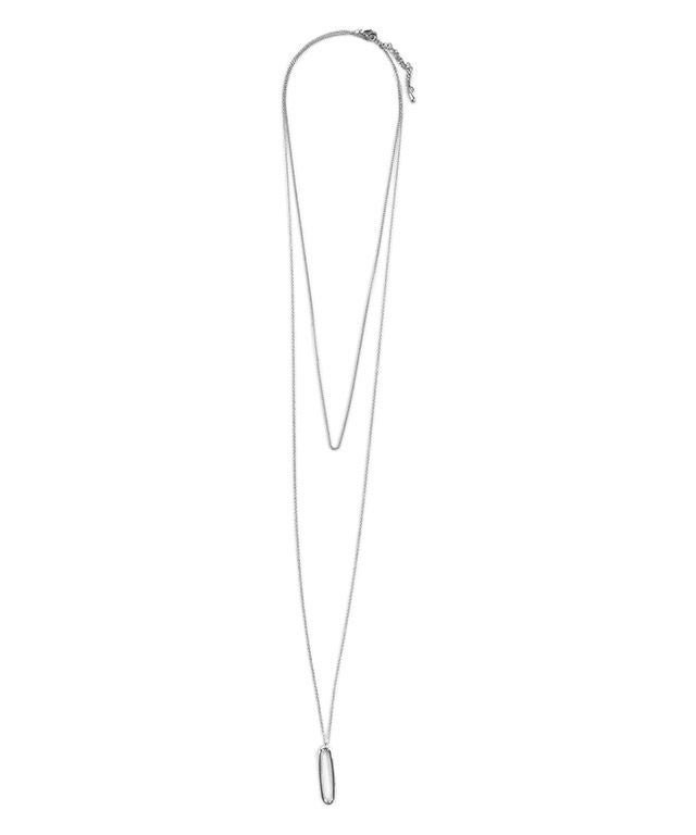 【ピエロ/Pierrot】の【E会場】オーバルリング2連ネックレス [Pierrot] インテリア・キッズ・メンズ・レディースファッション・服の通販 founy(ファニー) 　ファッション　Fashion　レディースファッション　Fashion for Women　ジュエリー　Jewelry　ファッションリング　Fashion Rings　ネックレス　Necklaces & Pendants　アクセサリー　Fashion Accessories　オーバル　Oval Design　コーティング　Coating, Coated Finish　シンプル　Simple, Minimal　チェーン　Chain, Chain Strap　ネックレス　Necklace, Pendant Necklace　プチプライス・低価格　Affordable / Budget Price　メタル　Metal, Metal Parts　エレガント 上品　Elegant　シルバー|ID: prp329100003071236 ipo3291000000035995062