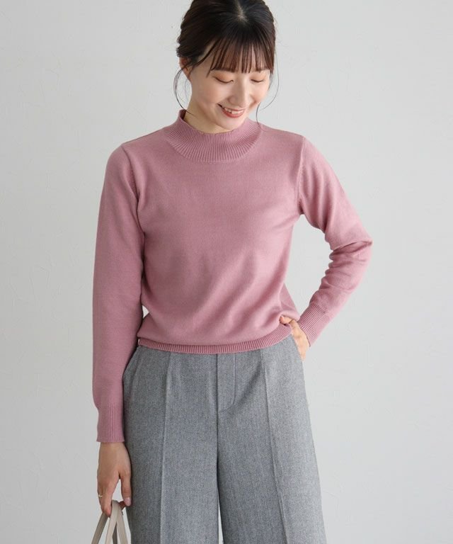 【ピエロ/Pierrot】のプレミアムカシミヤタッチハイネックニット インテリア・キッズ・メンズ・レディースファッション・服の通販 founy(ファニー) 　ファッション　Fashion　レディースファッション　Fashion for Women　トップス・カットソー　Cut & Sew Tops　ニット　Knit Tops & Sweaters　送料無料　Free Shipping　インナー　Innerwear　シンプル　Simple, Minimal　ハイネック　High Neck, Mock Neck　プチプライス・低価格　Affordable / Budget Price　ルーズ　Loose, Oversized　エレガント 上品　Elegant　163cm / スモークピンク / M|ID: prp329100003090435 ipo3291000000033940037