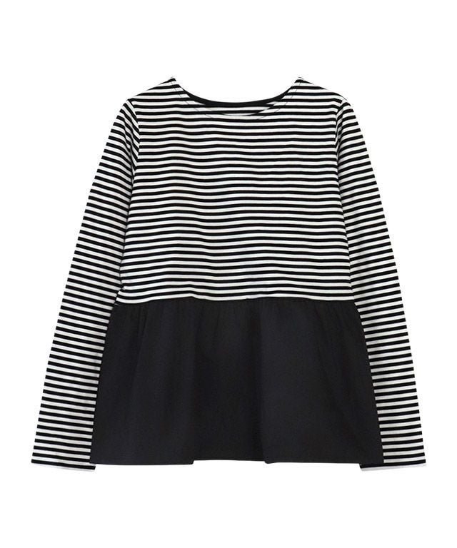 【ピエロ/Pierrot】の異素材ドッキングフリルギャザーカットソー インテリア・キッズ・メンズ・レディースファッション・服の通販 founy(ファニー) https://founy.com/ ファッション Fashion レディースファッション Fashion for Women トップス・カットソー Cut & Sew Tops カットソー・ベーシックTシャツ Cut-and-Sewn Tops / Stretch Tees & Basics ギャザー Gathered, Ruffled フェミニン Feminine, Girly プチプライス・低価格 Affordable / Budget Price エレガント 上品 Elegant |ID: prp329100003092672 ipo3291000000036045826