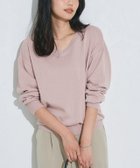 【ピエロ/Pierrot】のネックが選べる綿100%ニット 162cm / スモークピンク / Vネック / M|ID:prp329100003105142