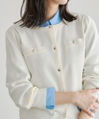 【ピエロ/Pierrot】のスポンジニットゴールドボタンカーディガン オフホワイト|ID: prp329100003118518 ipo3291000000036045858