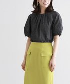 【ピエロ/Pierrot】のシャンブレーギャザーブラウス ブラック|ID: prp329100003118548 ipo3291000000036046130