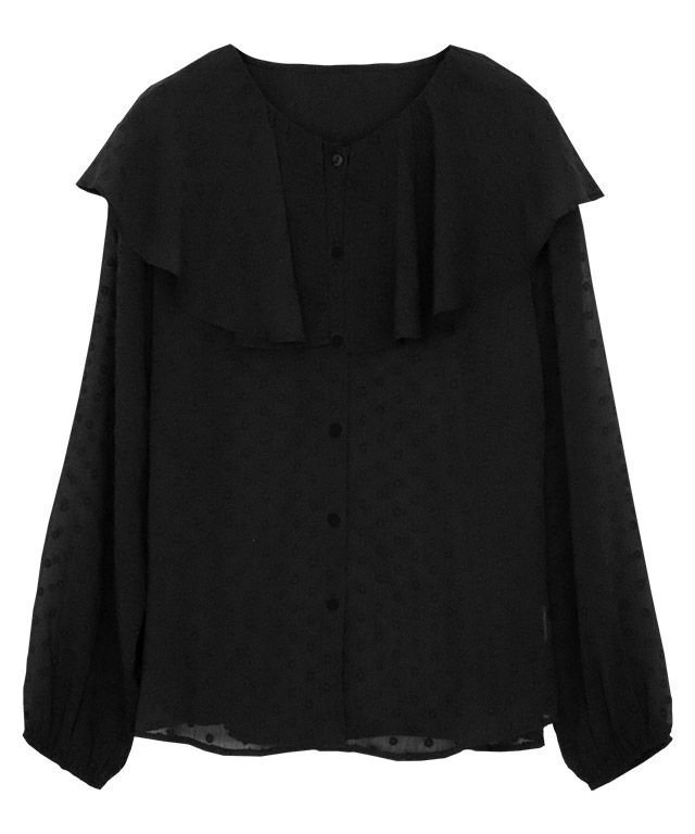 【ピエロ/Pierrot】の【アウトレットSALE!】シアードットフリルカラーブラウス インテリア・キッズ・メンズ・レディースファッション・服の通販 founy(ファニー) https://founy.com/ ファッション Fashion レディースファッション Fashion for Women トップス・カットソー Cut & Sew Tops シャツ・ブラウス・オフィスカジュアル Elegant Blouses & Button-Ups アウトレット Outlet / Clearance シアー Sheer, See-Through デコルテ Décolleté, Neckline フェミニン Feminine, Girly フリル Frill, Ruffle プチプライス・低価格 Affordable / Budget Price |ID: prp329100003118581 ipo3291000000033333465