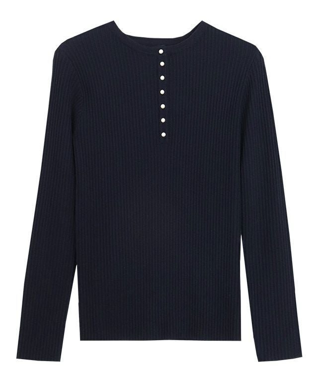 【ピエロ/Pierrot】のパールボタンヘンリーネックニット インテリア・キッズ・メンズ・レディースファッション・服の通販 founy(ファニー) https://founy.com/ ファッション Fashion レディースファッション Fashion for Women トップス・カットソー Cut & Sew Tops ニット Knit Tops & Sweaters おすすめ Recommended / Our Picks パール Pearl, Pearl Accent プチプライス・低価格 Affordable / Budget Price |ID: prp329100003167962 ipo3291000000036046585