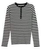 【ピエロ/Pierrot】のパールボタンヘンリーネックニット ブラック×オフホワイト|ID: prp329100003167962 ipo3291000000036046591