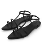 【ピエロ/Pierrot】のストラップフラットサンダル 人気、トレンドファッション・服の通販 founy(ファニー) ファッション Fashion レディースファッション Fashion for Women シューズ Shoes, Footwear デニム Denim, Jeans Material プチプライス・低価格 Affordable / Budget Price ラップ Wrap, Wrap Design thumbnail ブラック|ID: prp329100003200171 ipo3291000000036046817