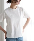 【ピエロ/Pierrot】のシルケット刺繍Tシャツ オフホワイト×オフホワイト|ID:prp329100003221455
