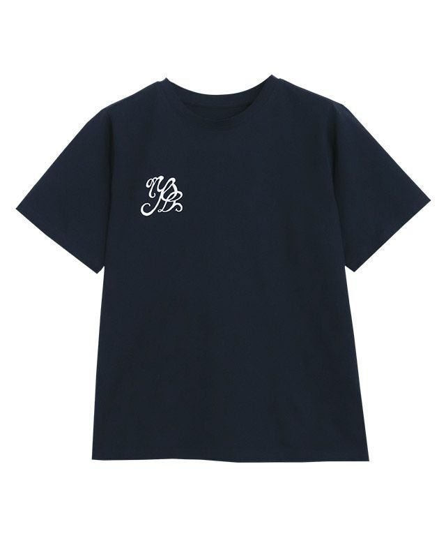 【ピエロ/Pierrot】のシルケット刺繍Tシャツ インテリア・キッズ・メンズ・レディースファッション・服の通販 founy(ファニー) 　ファッション　Fashion　レディースファッション　Fashion for Women　トップス・カットソー　Cut & Sew Tops　シャツ・ブラウス・オフィスカジュアル　Elegant Blouses & Button-Ups　ロングTシャツ・Tシャツ　Longline T-Shirts & Tees　シルケット　Silket, Silky Cotton　プチプライス・低価格　Affordable / Budget Price　ワンポイント　One Point, Statement Accent　エレガント 上品　Elegant　ネイビー×オフホワイト|ID: prp329100003221455 ipo3291000000036046865