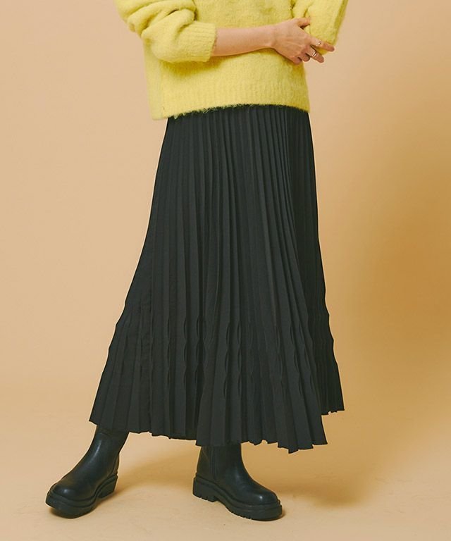 【ピエロ/Pierrot】のRASW デントヘムプリーツスカート インテリア・キッズ・メンズ・レディースファッション・服の通販 founy(ファニー) ファッション Fashion レディースファッション Fashion for Women スカート Skirts プリーツスカート / 上品フェミニンスタイル Pleated Skirts とろみ Fluid, Flowy Fabric シンプル Simple, Minimal プチプライス・低価格 Affordable / Budget Price プリーツ Pleats, Pleated エレガント 上品 Elegant ブラック|ID: prp329100003224274 ipo3291000000034200649