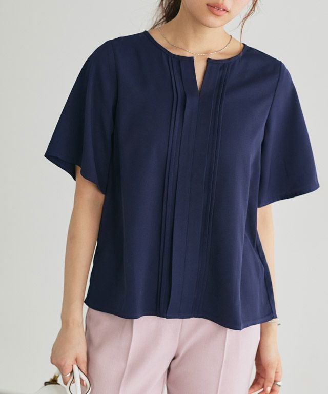【ピエロ/Pierrot】の2wayピンタックブラウス インテリア・キッズ・メンズ・レディースファッション・服の通販 founy(ファニー) 　ファッション　Fashion　レディースファッション　WOMEN　トップス・カットソー　Tops/Tshirt　シャツ/ブラウス　Shirts/Blouses　プチプライス・低価格　Affordable　エレガント 上品　Elegant　再入荷　Restock/Back In Stock/Re Arrival　166cm / ネイビー / M|ID: prp329100003248324 ipo3291000000030941214
