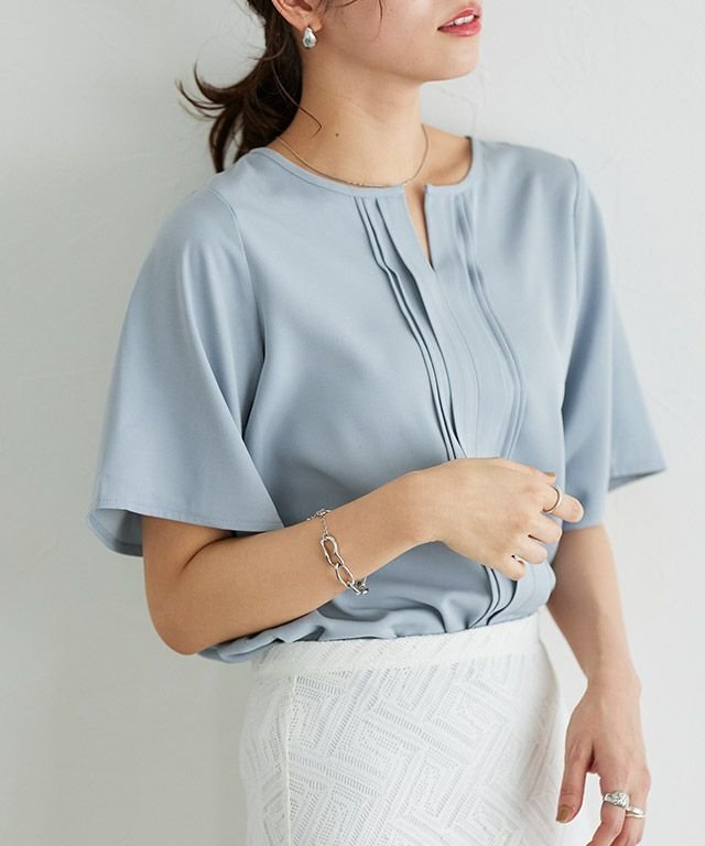 【ピエロ/Pierrot】の2wayピンタックブラウス インテリア・キッズ・メンズ・レディースファッション・服の通販 founy(ファニー) 　ファッション　Fashion　レディースファッション　WOMEN　トップス・カットソー　Tops/Tshirt　シャツ/ブラウス　Shirts/Blouses　プチプライス・低価格　Affordable　エレガント 上品　Elegant　再入荷　Restock/Back In Stock/Re Arrival　167cm / スモークブルー / M|ID: prp329100003248324 ipo3291000000030941216