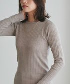 【ピエロ/Pierrot】のクルーネックリブニット 167cm / 杢グレージュ / M|ID: prp329100003386104 ipo3291000000036045076