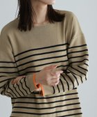 【ピエロ/Pierrot】のバイカラーリブボーダーニット ベージュ×ブラック×オレンジ|ID: prp329100003721368 ipo3291000000025029417