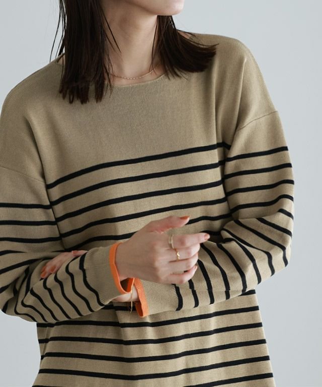 【ピエロ/Pierrot】のバイカラーリブボーダーニット インテリア・キッズ・メンズ・レディースファッション・服の通販 founy(ファニー) ファッション Fashion レディースファッション Fashion for Women トップス・カットソー Cut & Sew Tops ニット Knit Tops & Sweaters プチプライス・低価格 Affordable / Budget Price エレガント 上品 Elegant ベージュ×ブラック×オレンジ|ID: prp329100003721368 ipo3291000000025029417