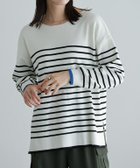 【ピエロ/Pierrot】のバイカラーリブボーダーニット オフホワイト×ブラック×ブルー|ID: prp329100003721368 ipo3291000000036044042