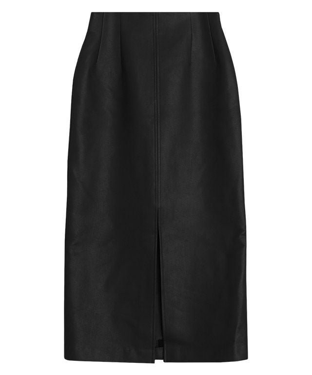 【ピエロ/Pierrot】のRASW フェイクレザースリットIラインスカート インテリア・キッズ・メンズ・レディースファッション・服の通販 founy(ファニー) 　ファッション　Fashion　レディースファッション　Fashion for Women　スカート　Skirts　スリット　Slit, Slit Detail　パッチ　Patch, Appliqué　フェイクレザー　Faux Leather, PU Leather　フロント　Front, Front Design　プチプライス・低価格　Affordable / Budget Price　ポケット　Pocket, Pocket Detail　ブラック|ID: prp329100003721395 ipo3291000000035936135