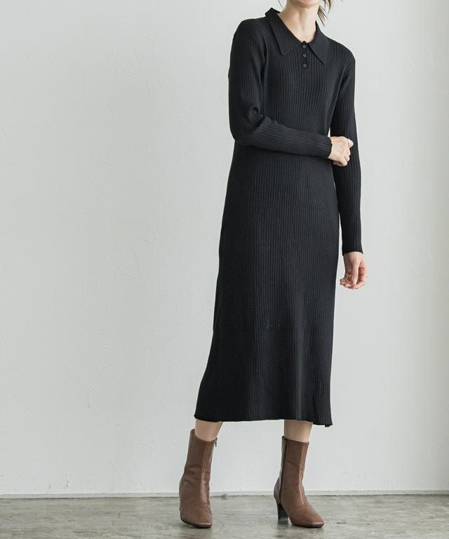 【ピエロ/Pierrot】の襟リブニットワンピース インテリア・キッズ・メンズ・レディースファッション・服の通販 founy(ファニー) https://founy.com/ ファッション Fashion レディースファッション Fashion for Women ワンピース Dresses ニットワンピース Knit Dresses クラシカル Classical, Vintage-Inspired プチプライス・低価格 Affordable / Budget Price エレガント 上品 Elegant |ID: prp329100003721398 ipo3291000000036265107