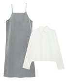 【ピエロ/Pierrot】の【アウトレットSALE!】選べるキャミワンピースセット A/チャコール×オフホワイト|ID: prp329100003721399 ipo3291000000036265117