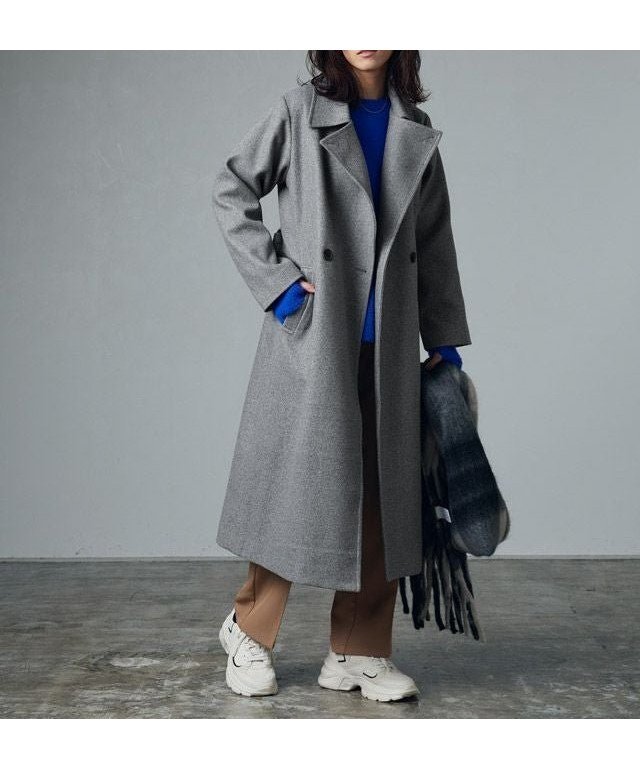 【ピエロ/Pierrot】のメルトンステンカラーロングコート インテリア・キッズ・メンズ・レディースファッション・服の通販 founy(ファニー) 　ファッション　Fashion　レディースファッション　Fashion for Women　アウター　Coat / Outerwear Collection　コート・ロングコート・ピーコート　Long Coats, Peacoats & More　レディースジャケット・軽アウター　Jackets　スタイリッシュ　Stylish, Fashionable　プチプライス・低価格　Affordable / Budget Price　メルトン　Melton, Heavy Wool　ロング　Long, Long-Length　エレガント 上品　Elegant　杢グレー|ID: prp329100003721402 ipo3291000000035936227