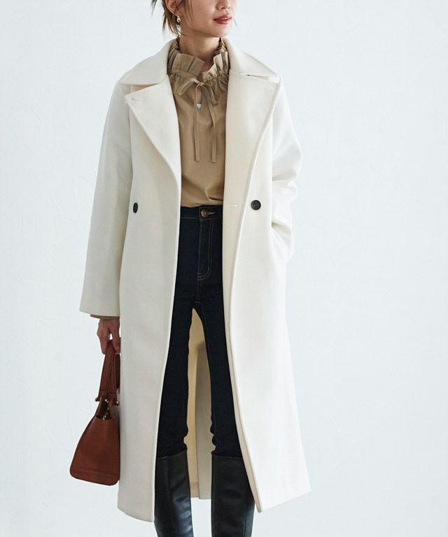 【ピエロ/Pierrot】のメルトンステンカラーロングコート インテリア・キッズ・メンズ・レディースファッション・服の通販 founy(ファニー) 　ファッション　Fashion　レディースファッション　Fashion for Women　アウター　Coat / Outerwear Collection　コート・ロングコート・ピーコート　Long Coats, Peacoats & More　レディースジャケット・軽アウター　Jackets　スタイリッシュ　Stylish, Fashionable　プチプライス・低価格　Affordable / Budget Price　メルトン　Melton, Heavy Wool　ロング　Long, Long-Length　エレガント 上品　Elegant　オフホワイト|ID: prp329100003721402 ipo3291000000035936230