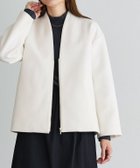 【ピエロ/Pierrot】のメルトンVネックノーカラーショートコート オフホワイト|ID: prp329100003721403 ipo3291000000035967914